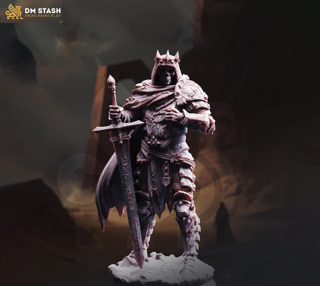 Undead King Death Knight Miniature Colossal Lich Boss 5 Sizes DnD Pathfinder Resin