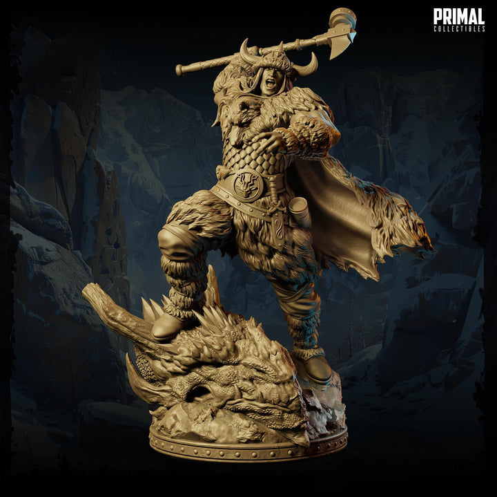 Frost Barbarian Warrior Miniature Path of the Berserker DnD 5e Resin 5 Sizes
