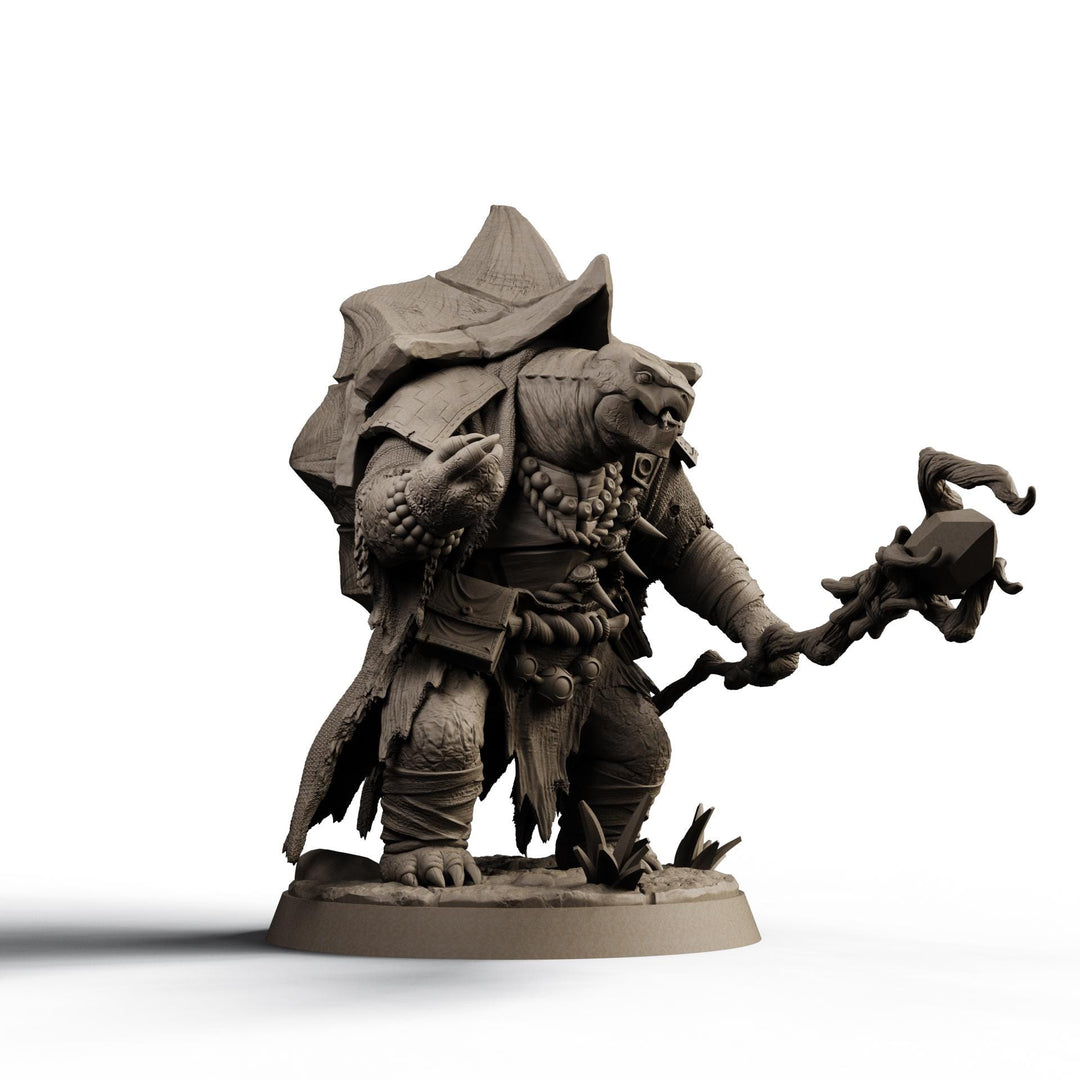 Turtlefolk Druid Miniature | Ravel Sylcarax | Resin RPG Figure