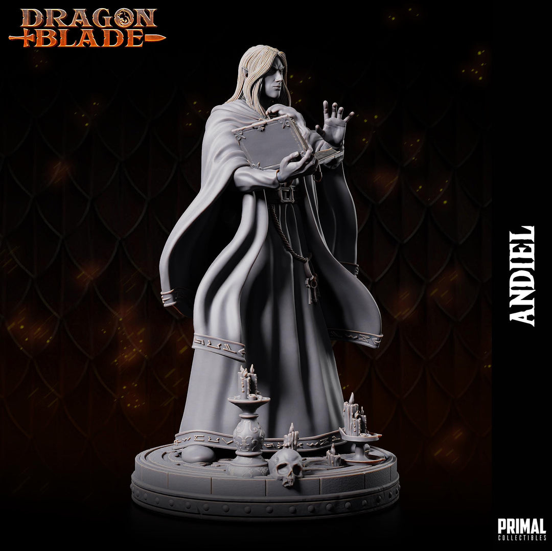 Elf Wizard Miniature UNPAINTED Resin Spellcaster Mage DnD 5e Pathfinder RPG Figurine