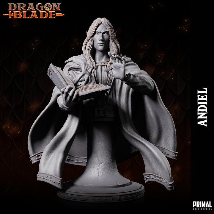 Elf Wizard Miniature UNPAINTED Resin Spellcaster Mage DnD 5e Pathfinder RPG Figurine