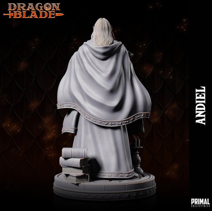 Elf Wizard Miniature UNPAINTED Resin Spellcaster Mage DnD 5e Pathfinder RPG Figurine