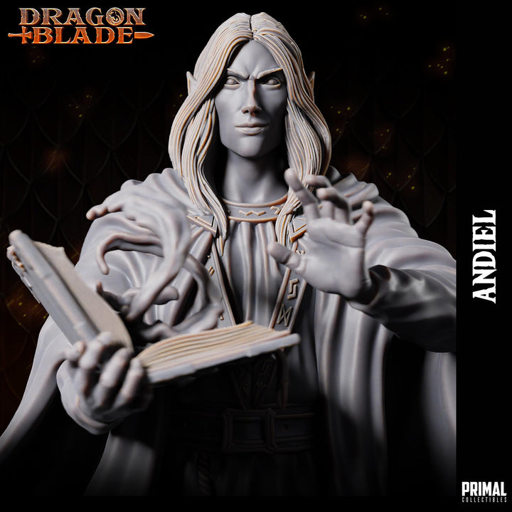 Elf Wizard Miniature UNPAINTED Resin Spellcaster Mage DnD 5e Pathfinder RPG Figurine