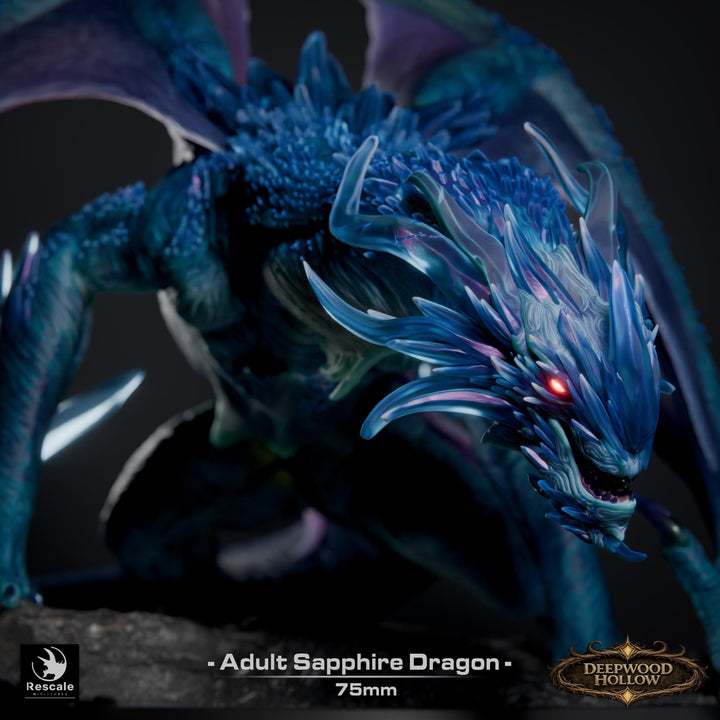Sapphire Dragon Miniature | Crystal Dragon | Collector Display Figure