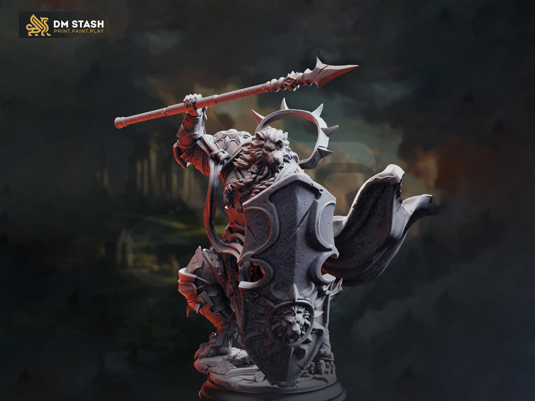 Paladin Miniature | Lionfolk Holy Knight | Resin RPG Figure