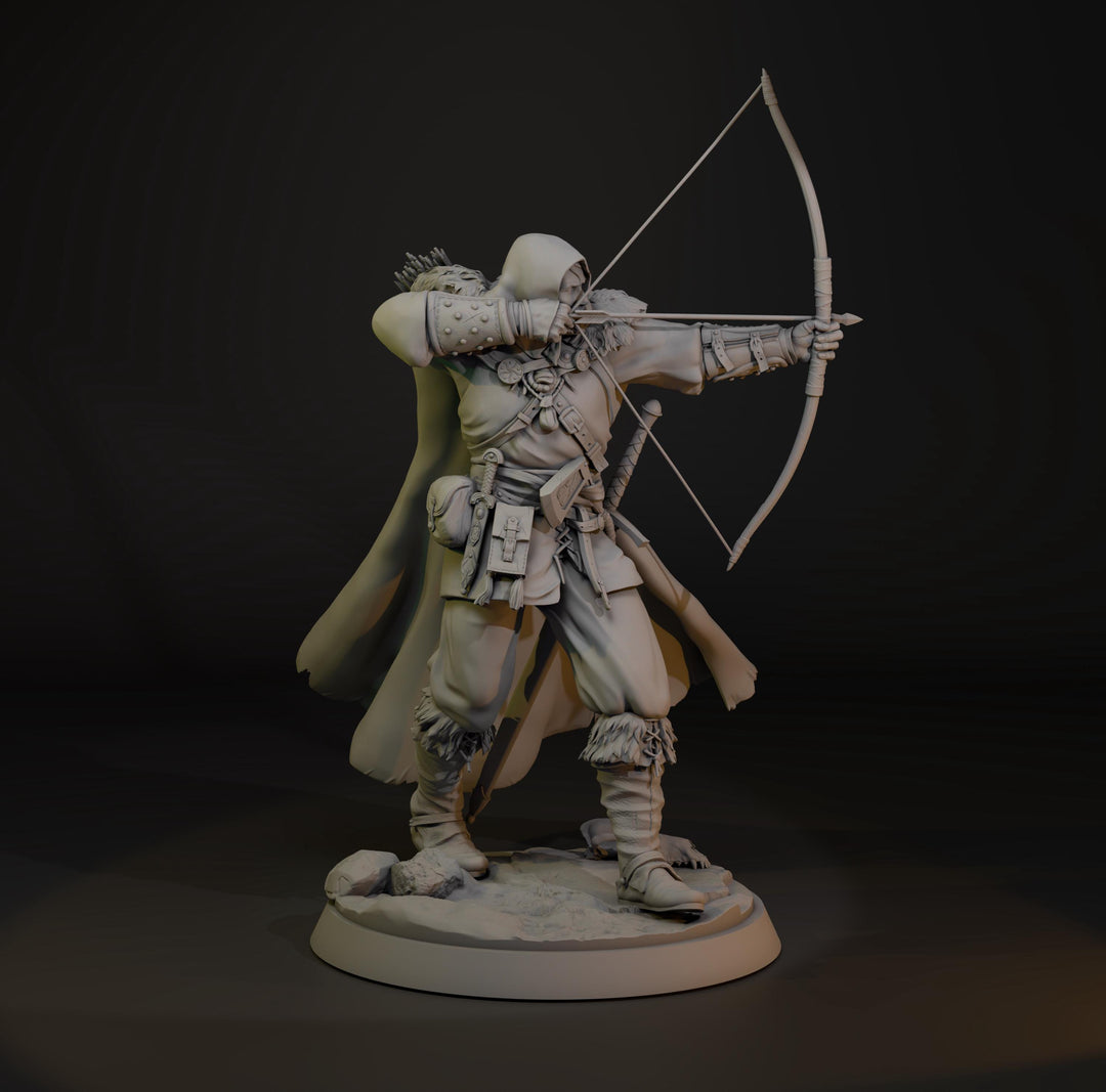 Ranger Archer Miniature STL | Torvin Shooting Bow | Digital Download