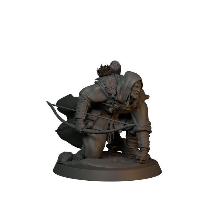 Ranger Scout Miniature | Torvin Tracking Pose | PaintedOrNot Original Design | 28mm 32mm 54mm 75mm 100mm