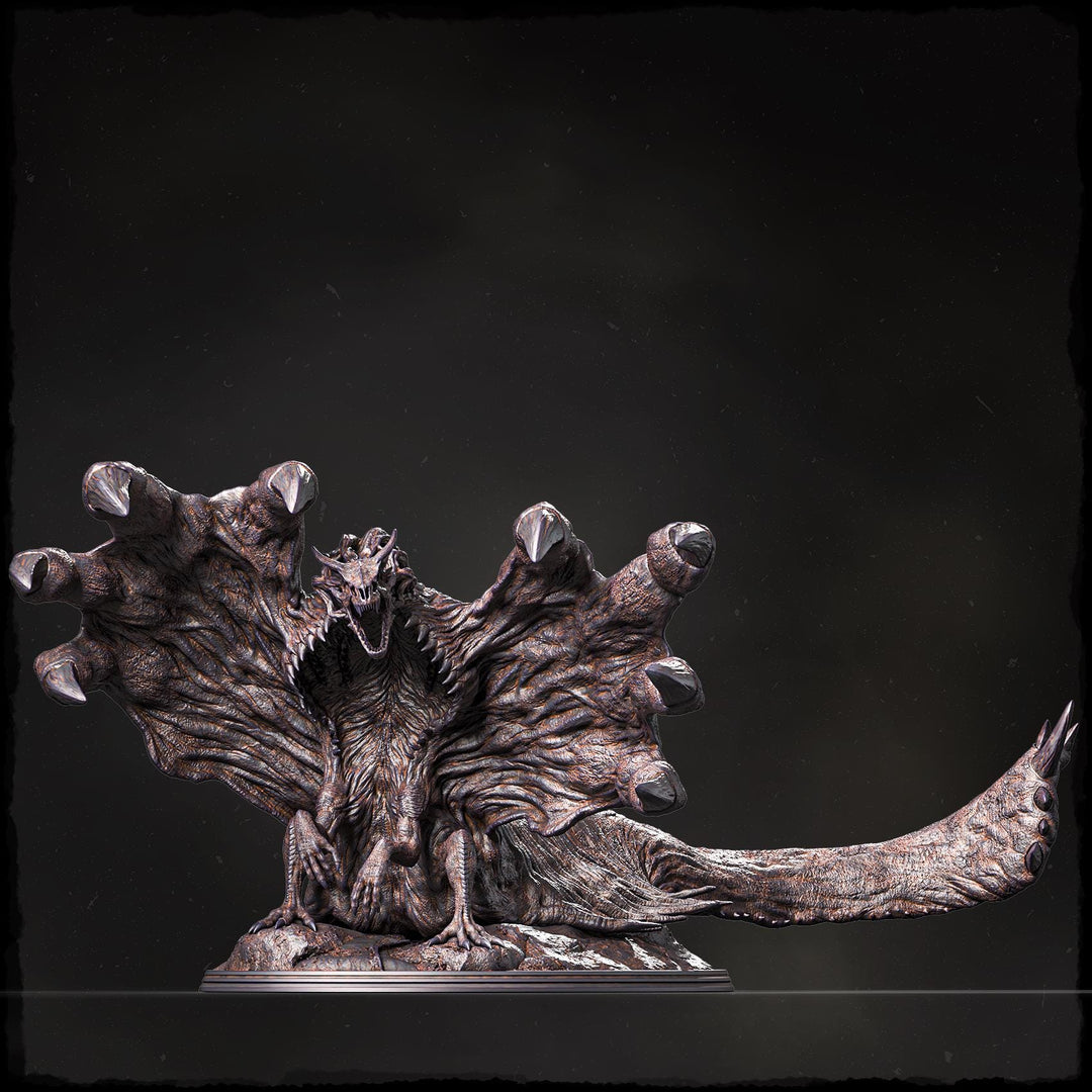 Dragon Miniature | Gargantuan Abyssal Demon Dragon Boss | Unpainted Monster
