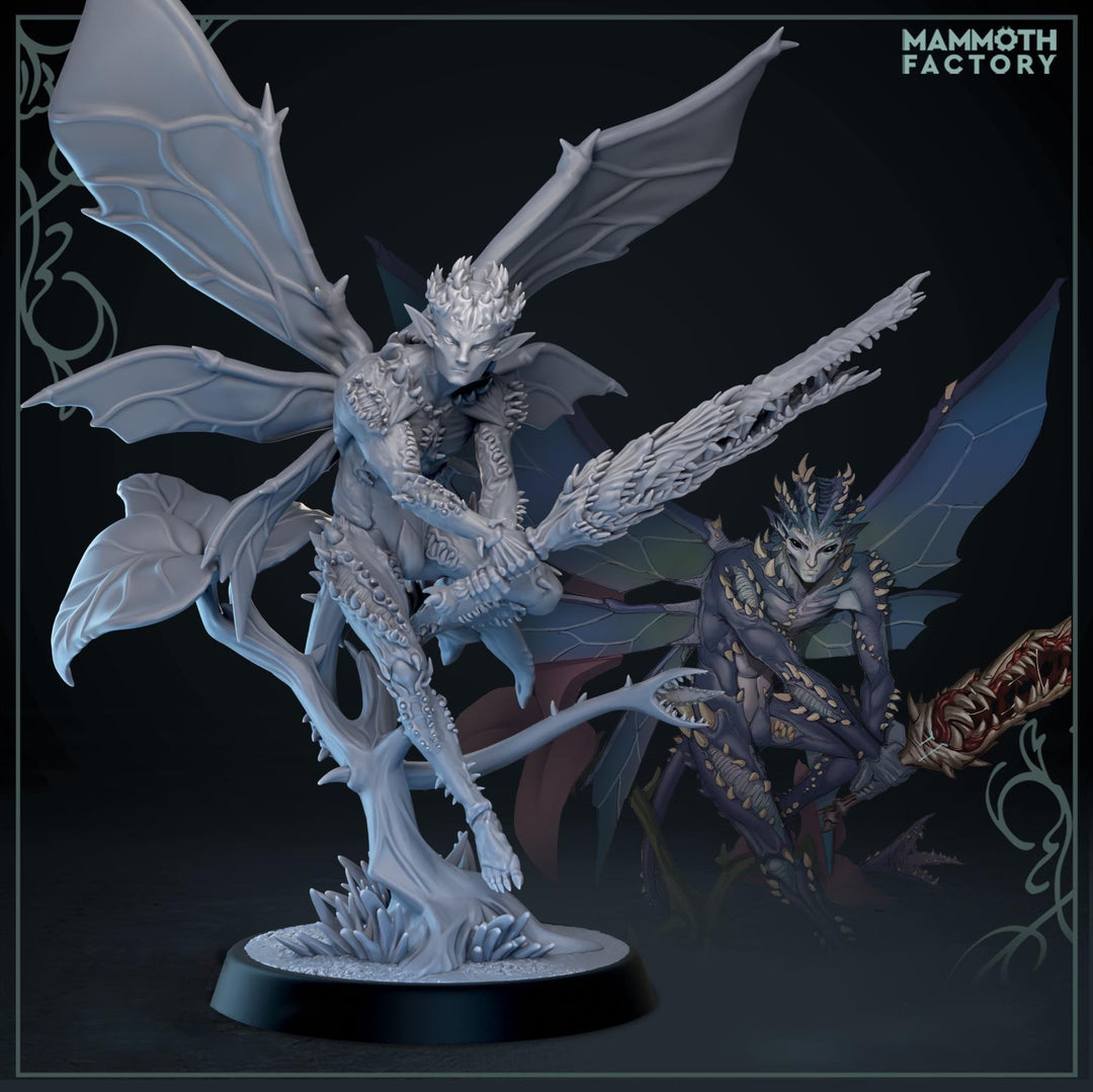 Dark Fairy Miniature | Evil Fey Warrior | Resin RPG Figure