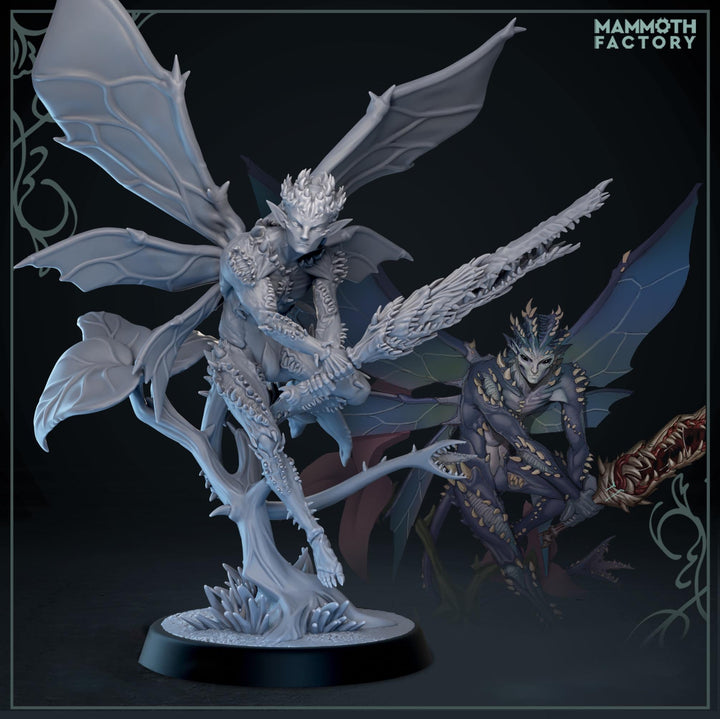 Dark Fairy Miniature | Evil Fey Warrior | Resin RPG Figure