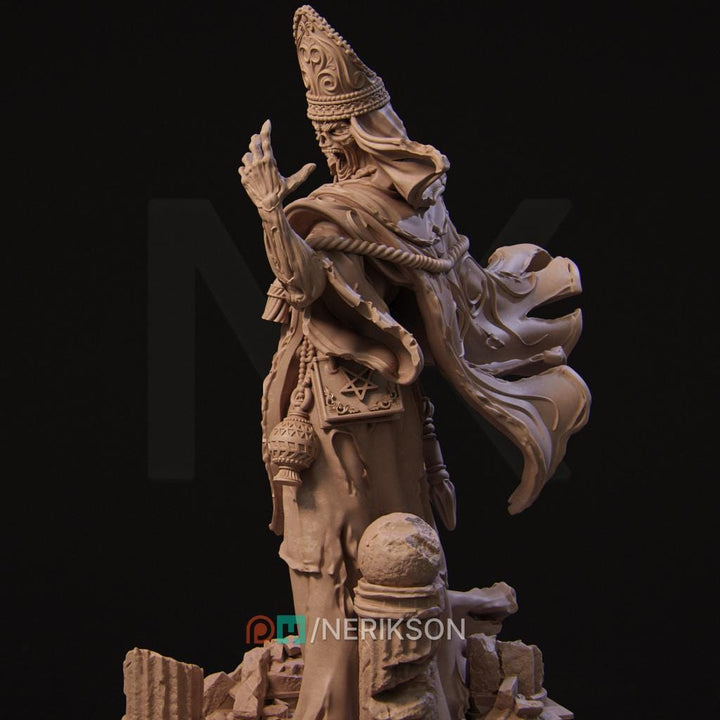 Lich Priest Miniature | Undead Necromancer Cleric | Resin RPG Figure