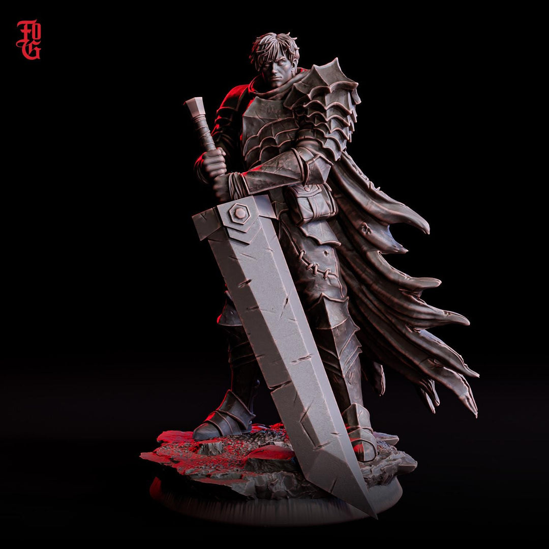 Knight Greatsword Fighter Miniature | Two Hand Sword Warrior | Resin 28mm 32mm 54mm 75mm 100mm