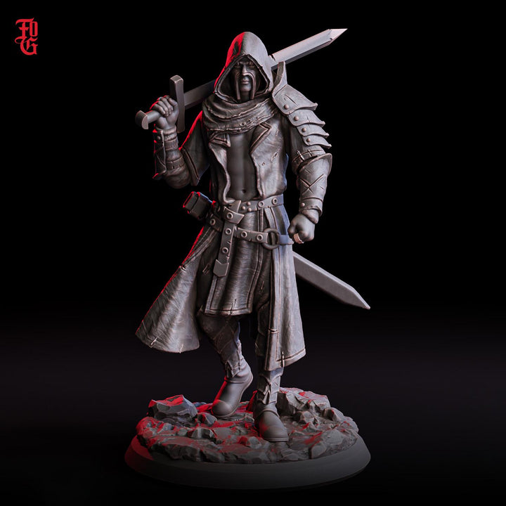 Hooded Rogue Miniature | Masked Assassin | Resin RPG Figure