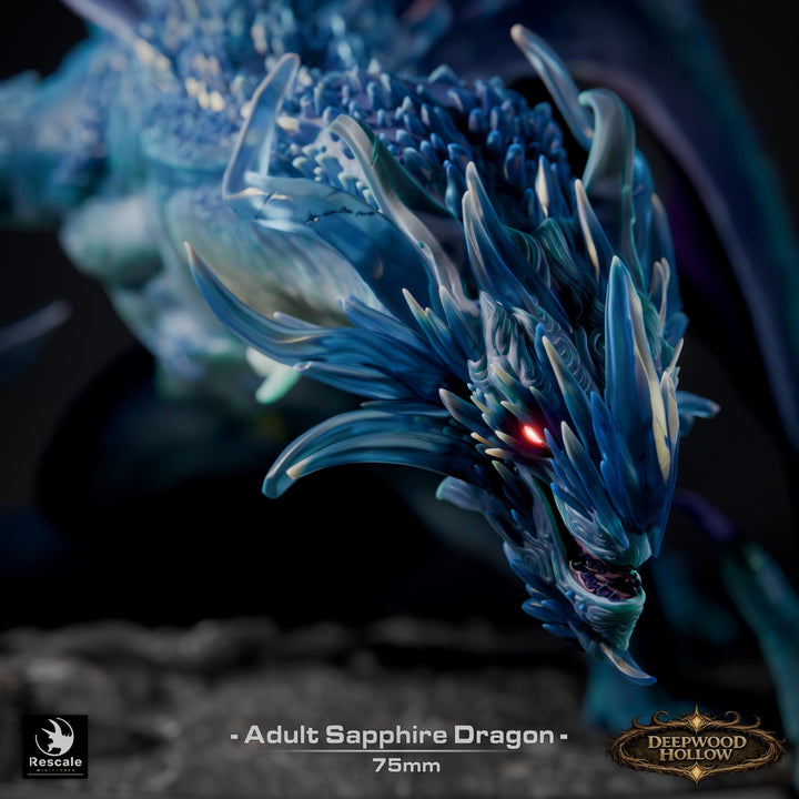 Sapphire Dragon Miniature | Crystal Dragon | Collector Display Figure