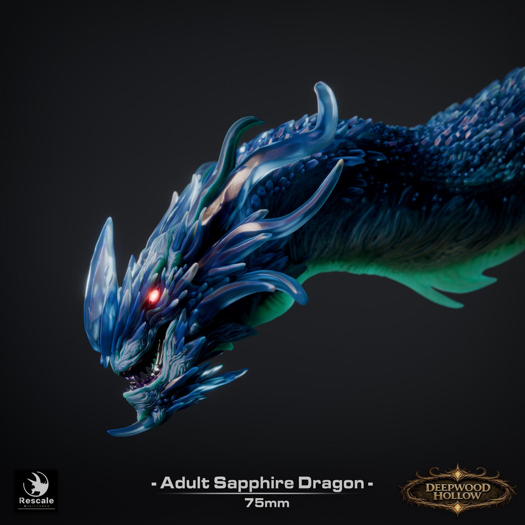 Sapphire Dragon Miniature | Crystal Dragon | Collector Display Figure