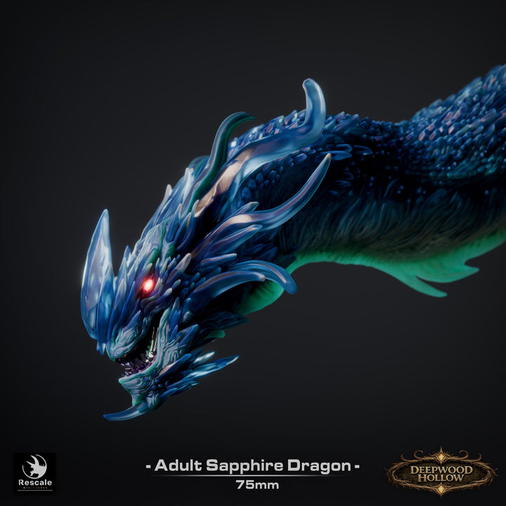 Sapphire Dragon Miniature | Crystal Dragon | Collector Display Figure