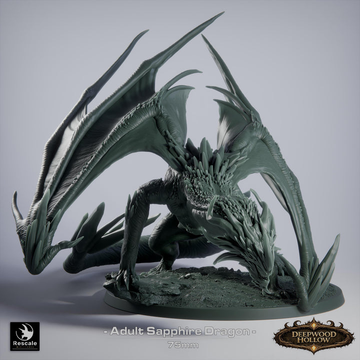 Sapphire Dragon Miniature | Crystal Dragon | Collector Display Figure