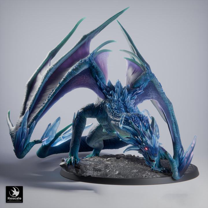 Sapphire Dragon Miniature | Crystal Dragon | Collector Display Figure