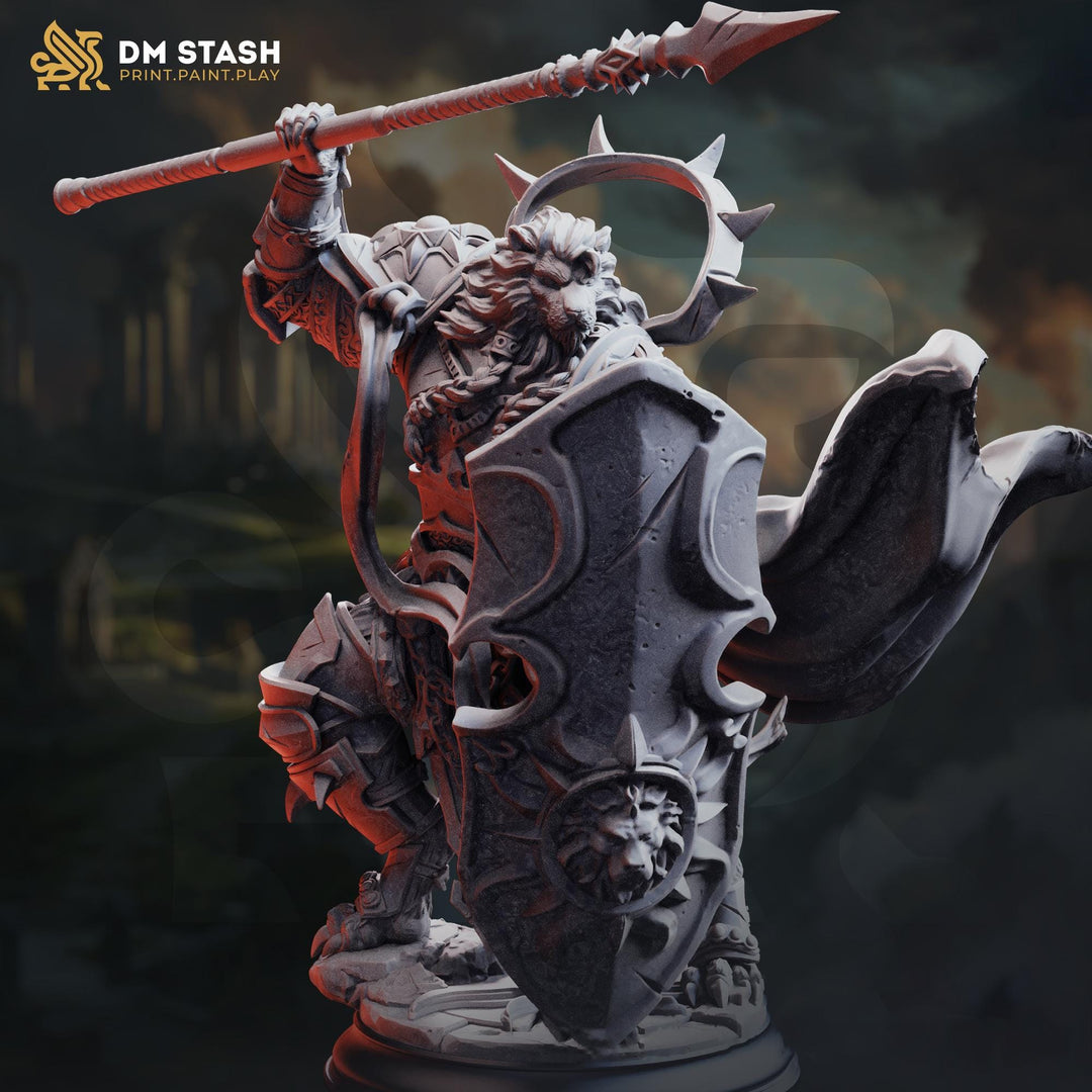 Paladin Miniature | Lionfolk Holy Knight | Resin RPG Figure