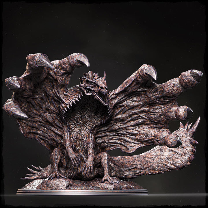 Dragon Miniature | Gargantuan Abyssal Demon Dragon Boss | Unpainted Monster