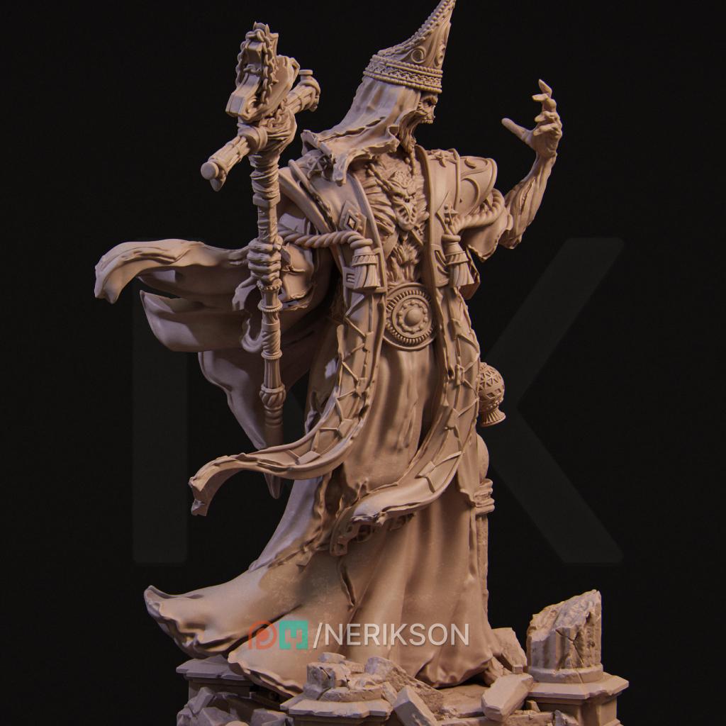 Lich Priest Miniature | Undead Necromancer Cleric | Resin RPG Figure