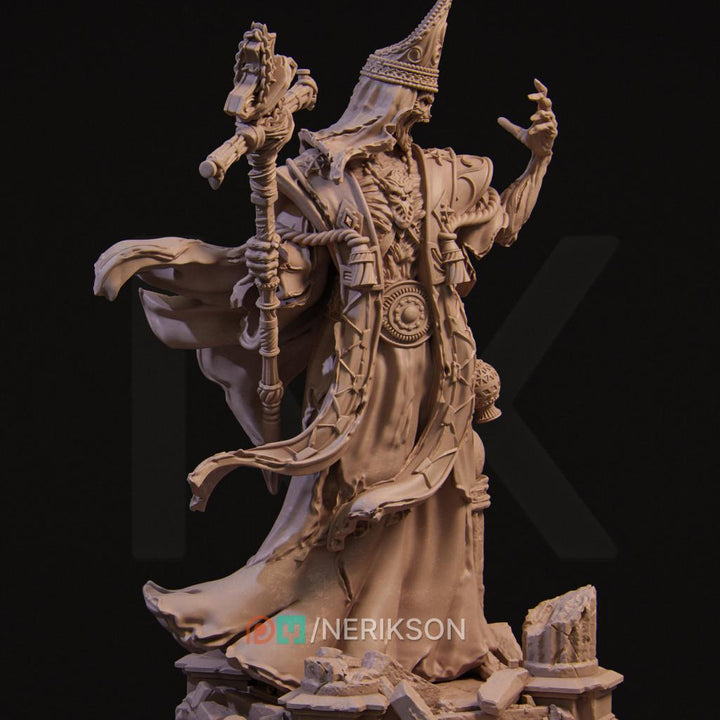 Lich Priest Miniature | Undead Necromancer Cleric | Resin RPG Figure