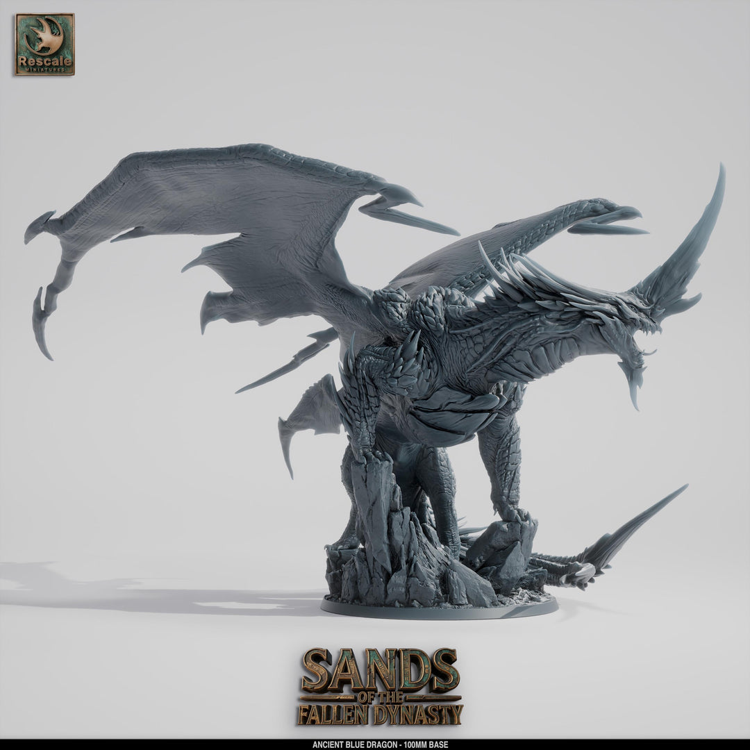 Ancient Blue Dragon Miniature | Gargantuan Resin DND 5e Boss Monster