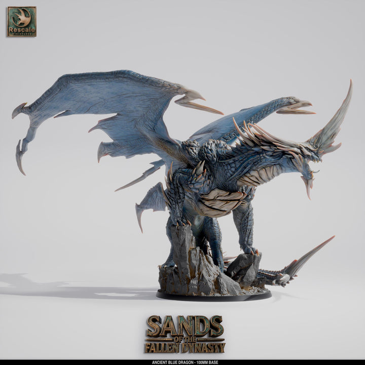 Ancient Blue Dragon Miniature | Gargantuan Resin DND 5e Boss Monster