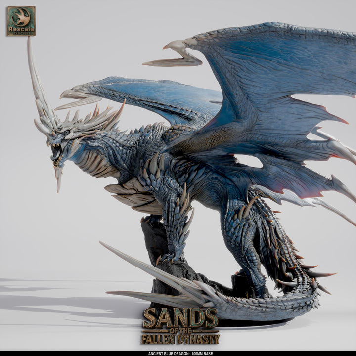 Ancient Blue Dragon Miniature | Gargantuan Resin DND 5e Boss Monster