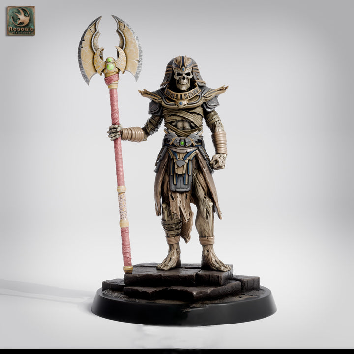 Mummy Lord Miniature | Undead Pharaoh Warrior | Resin 28mm 32mm 54mm 75mm 100mm