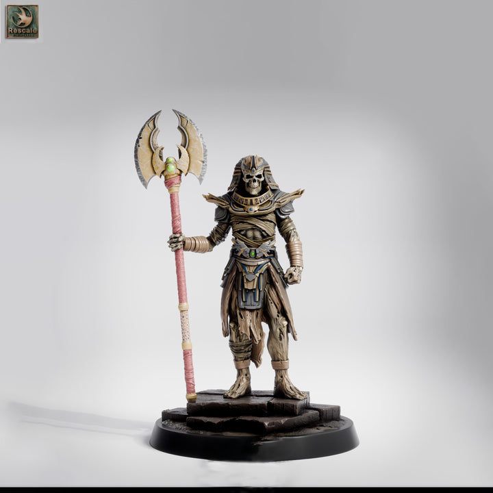 Mummy Lord Miniature | Undead Pharaoh Warrior | Resin 28mm 32mm 54mm 75mm 100mm