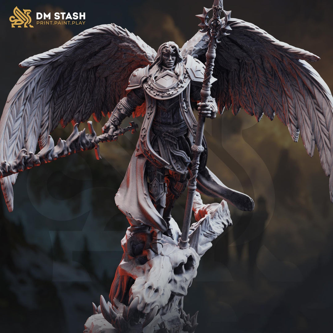 Winged Angel Paladin Miniature | Celestial Warrior | Resin 28mm 32mm 54mm 75mm 100mm