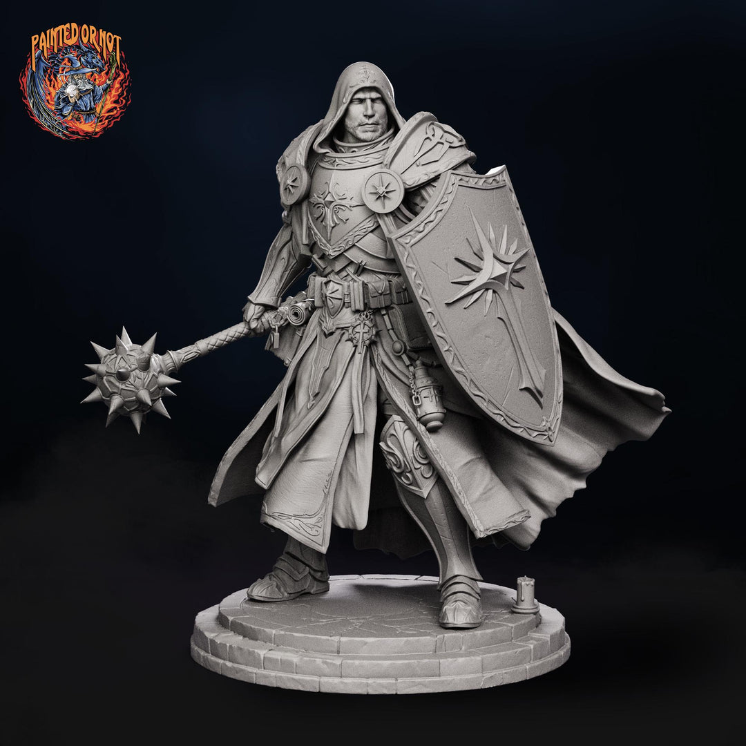 War Cleric Battle Priest, PaintedOrNot Original Design Unpainted Mini | 5 Sizes /Scales