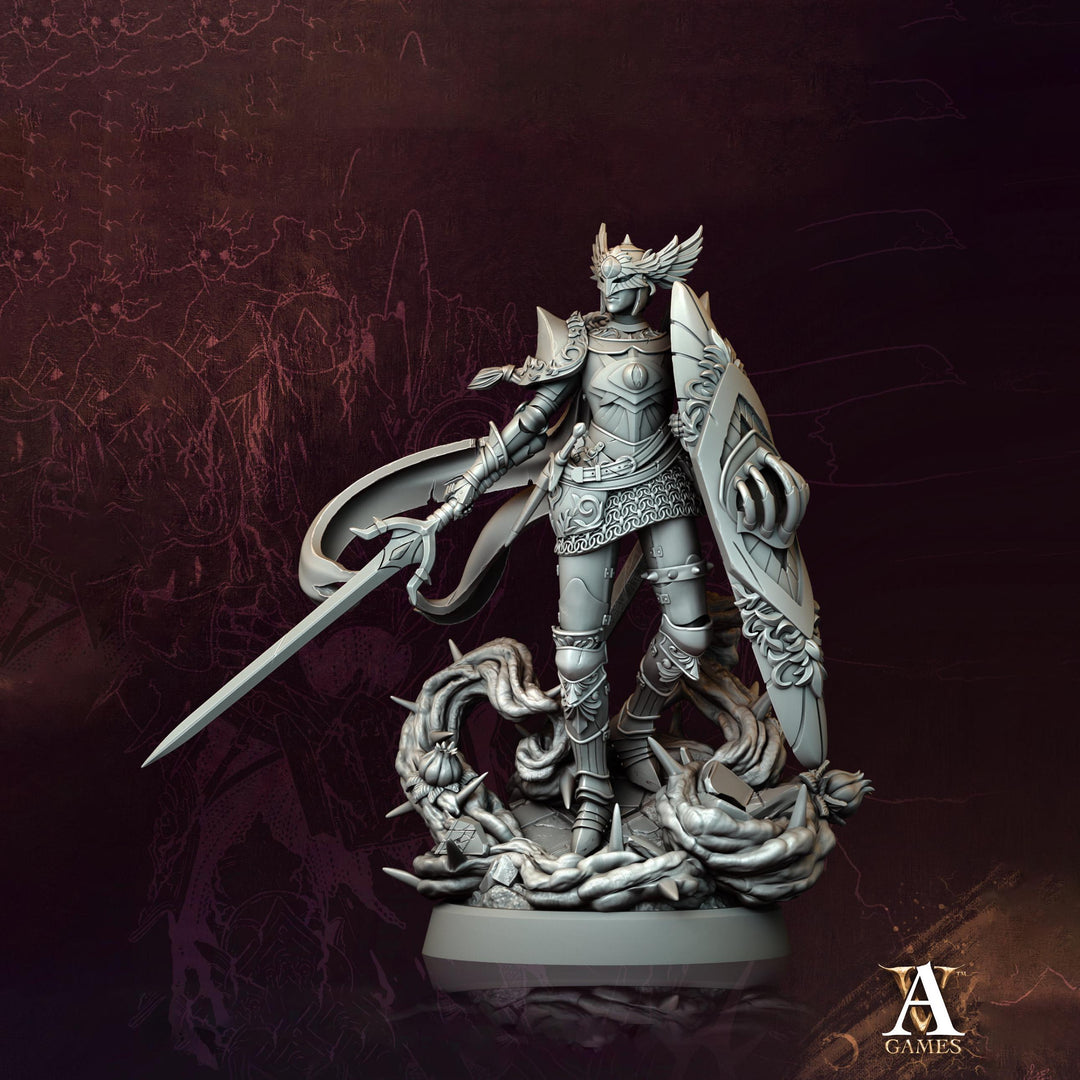 Knight Miniature | Shield Warrior Figure | Unpainted Resin Collector Display