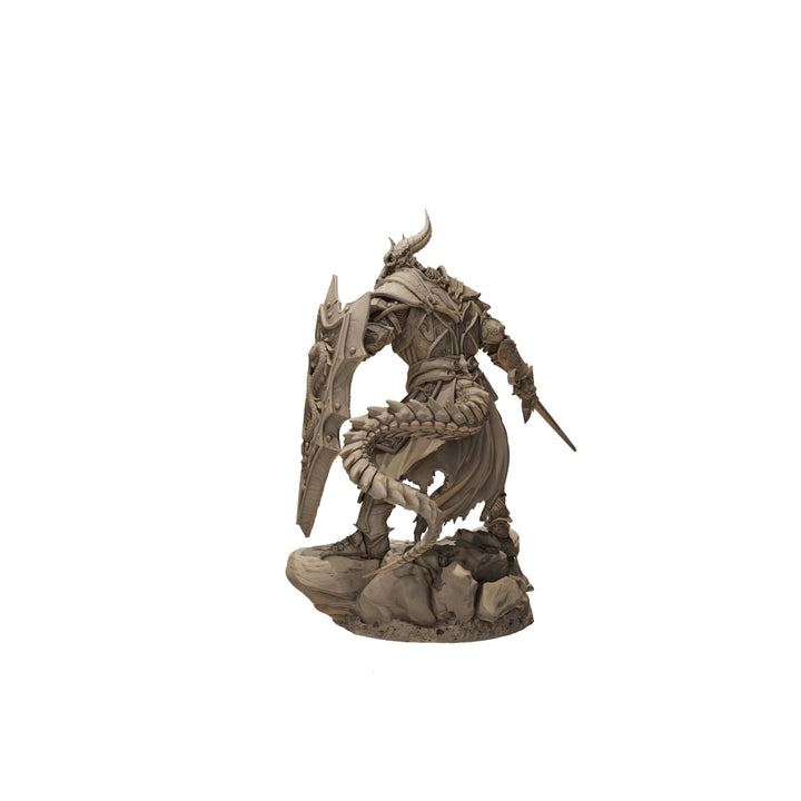 Dragonborn Paladin Miniature, Sword &amp; Shield | PaintedOrNot Original Unpainted Mini