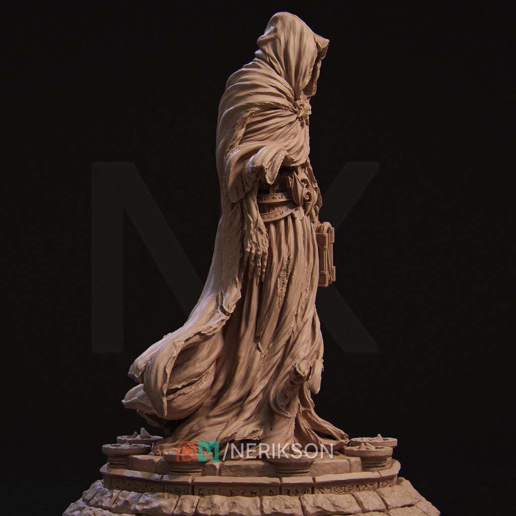 Undead Sorcerer Miniature | Hooded Lich | 5 Sizes Unpainted Resin Figure
