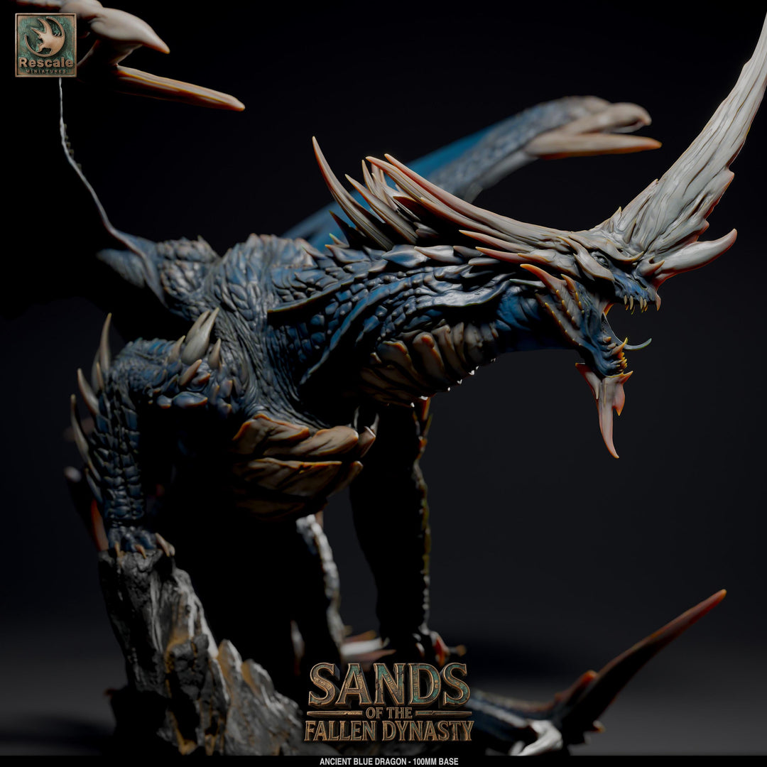 Ancient Blue Dragon Miniature | Gargantuan Resin DND 5e Boss Monster
