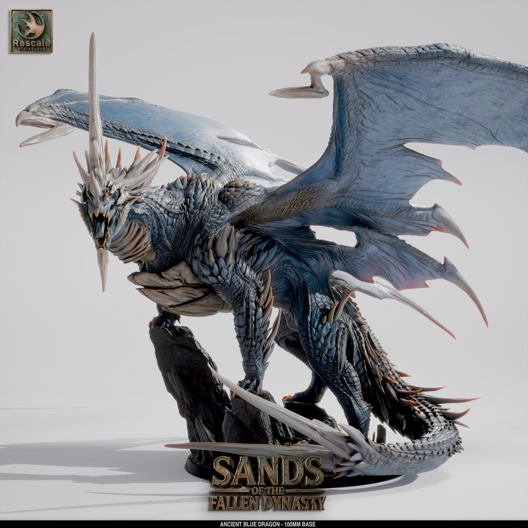 Ancient Blue Dragon Miniature | Gargantuan Resin DND 5e Boss Monster