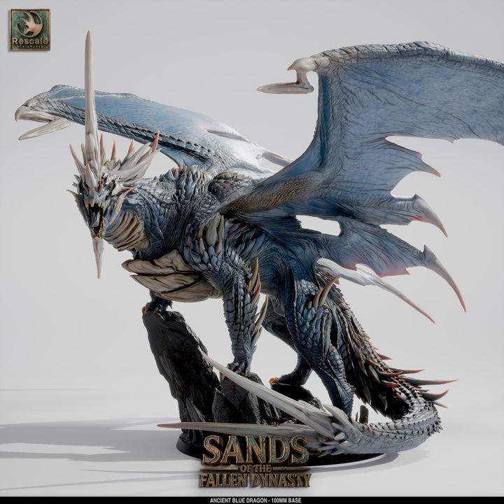 Ancient Blue Dragon Miniature | Gargantuan Resin DND 5e Boss Monster