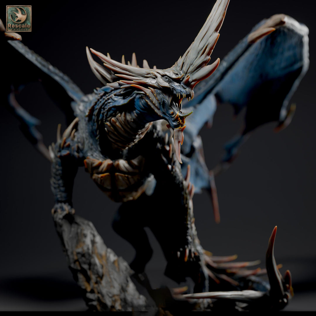 Ancient Blue Dragon Miniature | Gargantuan Resin DND 5e Boss Monster