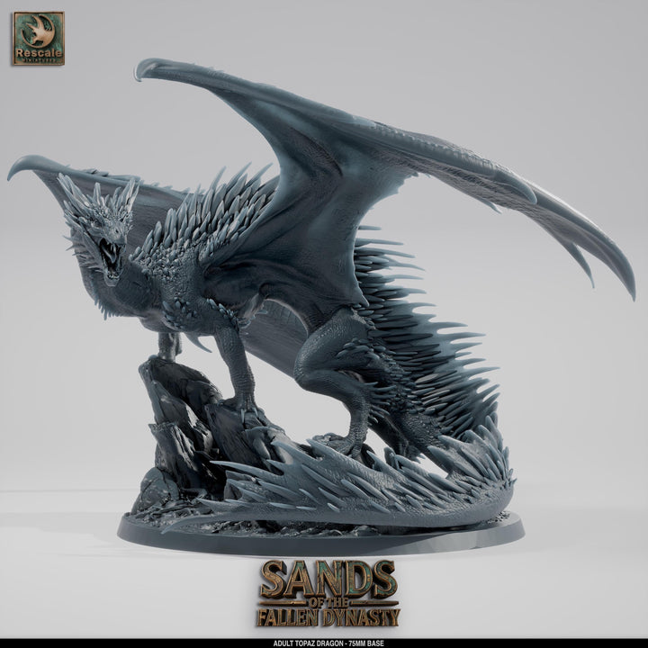Adult Topaz Dragon Miniature | Gem Dragon Boss | 28mm to Gargantuan