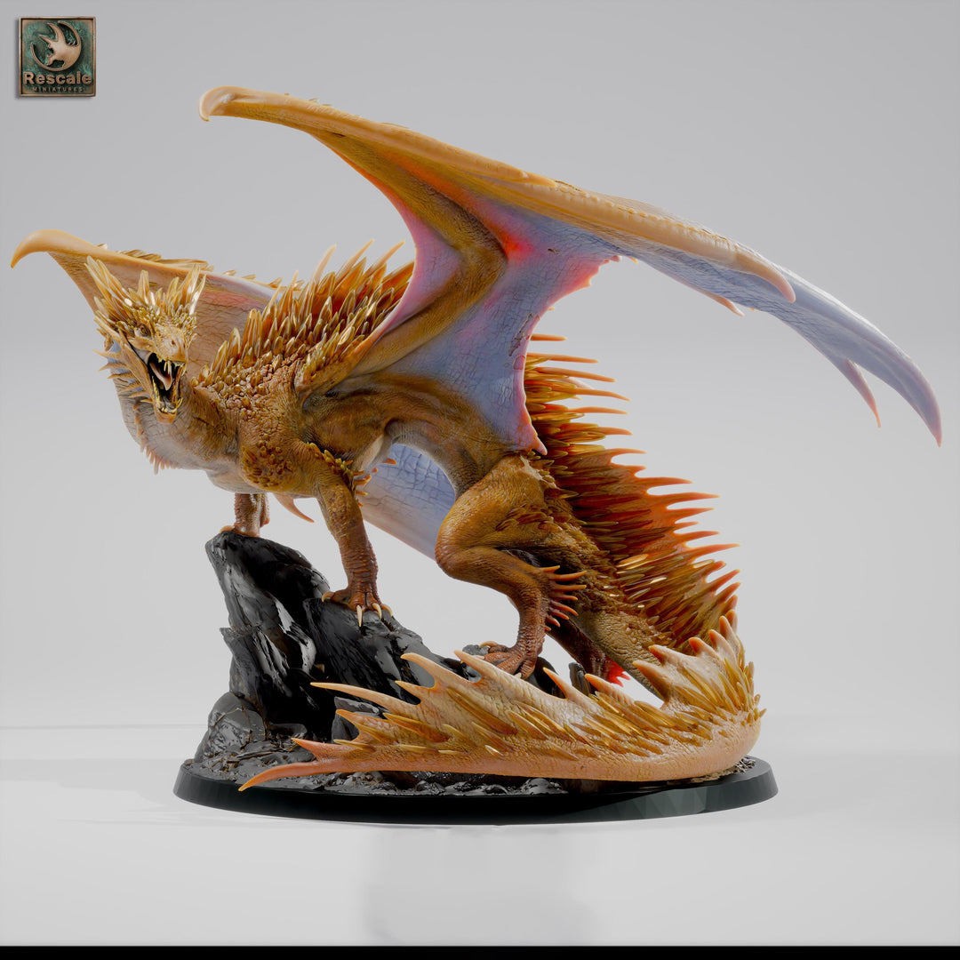 Adult Topaz Dragon Miniature | Gem Dragon Boss | 28mm to Gargantuan