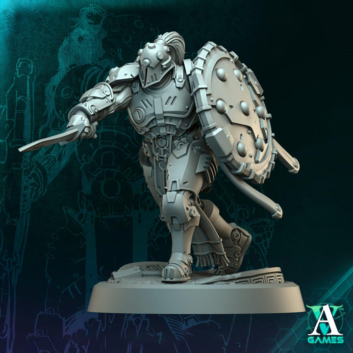 Sci-Fi Miniature Space Knight, Hellas Black Hoplite | 5 Sizes /Scales | Resin Mini