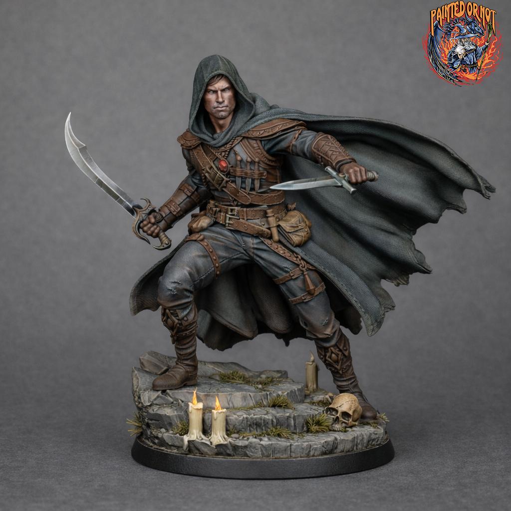 Rogue Miniature STL | Vasili with Scimitar and Dagger | Digital Download