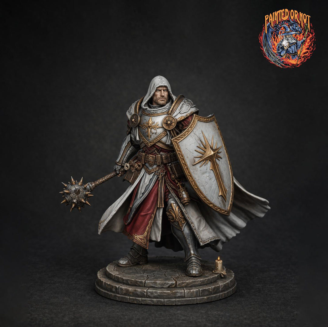Cleric Paladin STL, Kaedran War Cleric Battle Priest, PaintedOrNot Original Digital Mini for DnD 5E