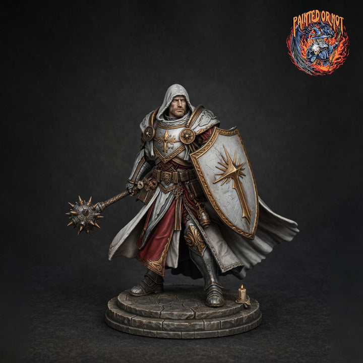Cleric Paladin STL, Kaedran War Cleric Battle Priest, PaintedOrNot Original Digital Mini for DnD 5E