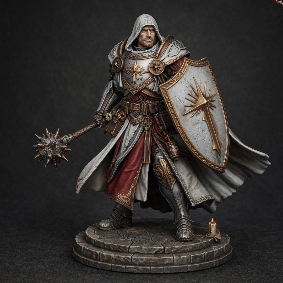 War Cleric Battle Priest, PaintedOrNot Original Design Unpainted Mini | 5 Sizes /Scales