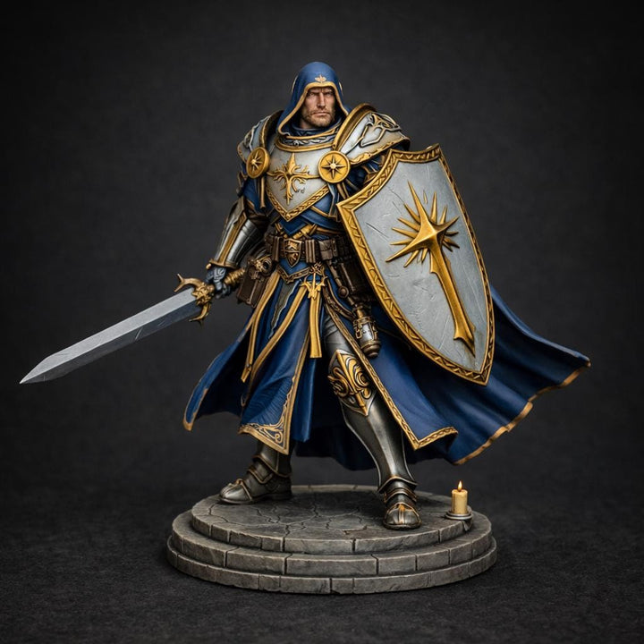 Holy Paladin Divine Judge, PaintedOrNot Original Design Unpainted Mini | 5 Sizes /Scales