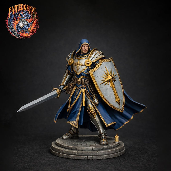 Holy Paladin Divine Judge, PaintedOrNot Original Design Unpainted Mini | 5 Sizes /Scales