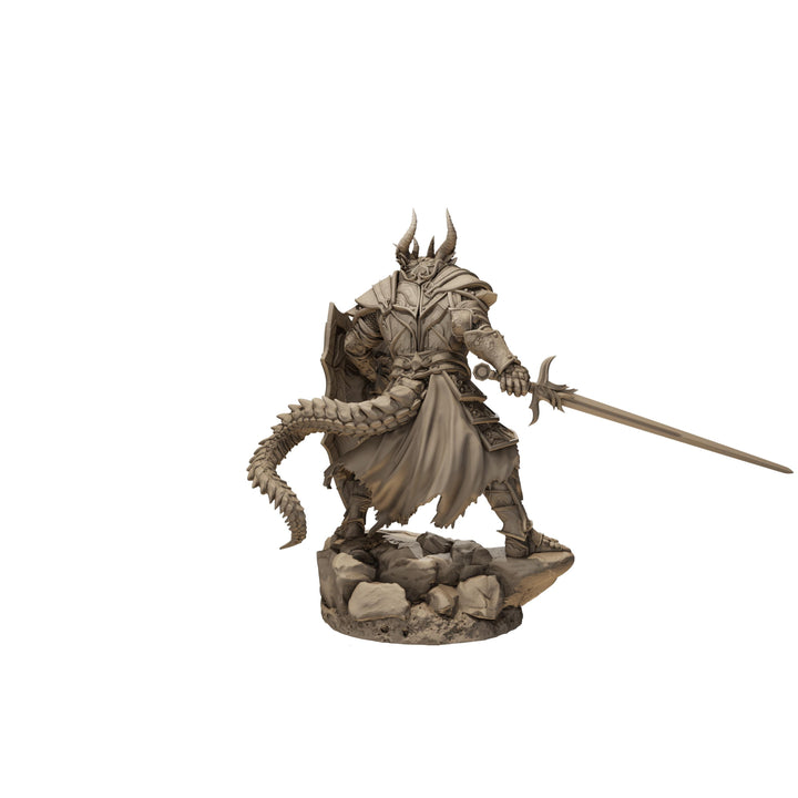 Dragonborn Paladin Miniature, Sword &amp; Shield | PaintedOrNot Original Unpainted Mini